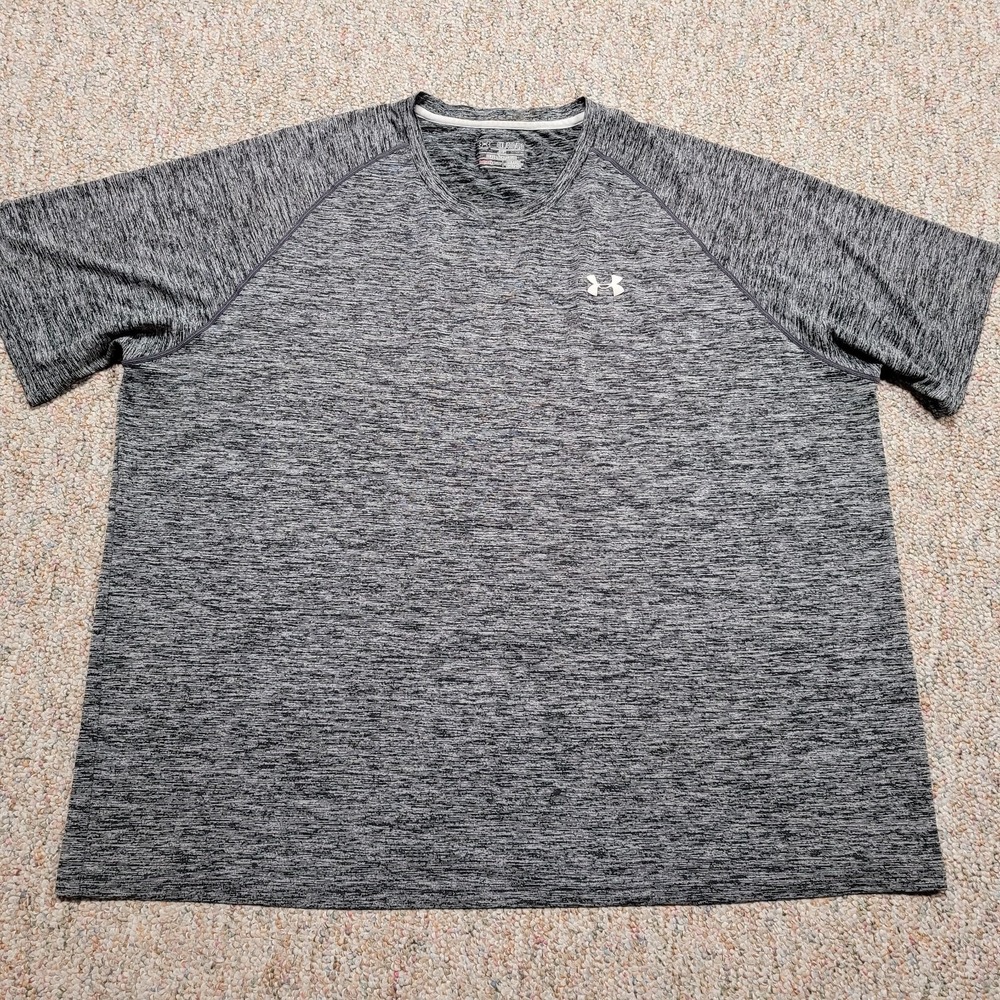 Under Armour Shirt Mens 4XL Heather Grey Heatgear Performance Stretch Training
